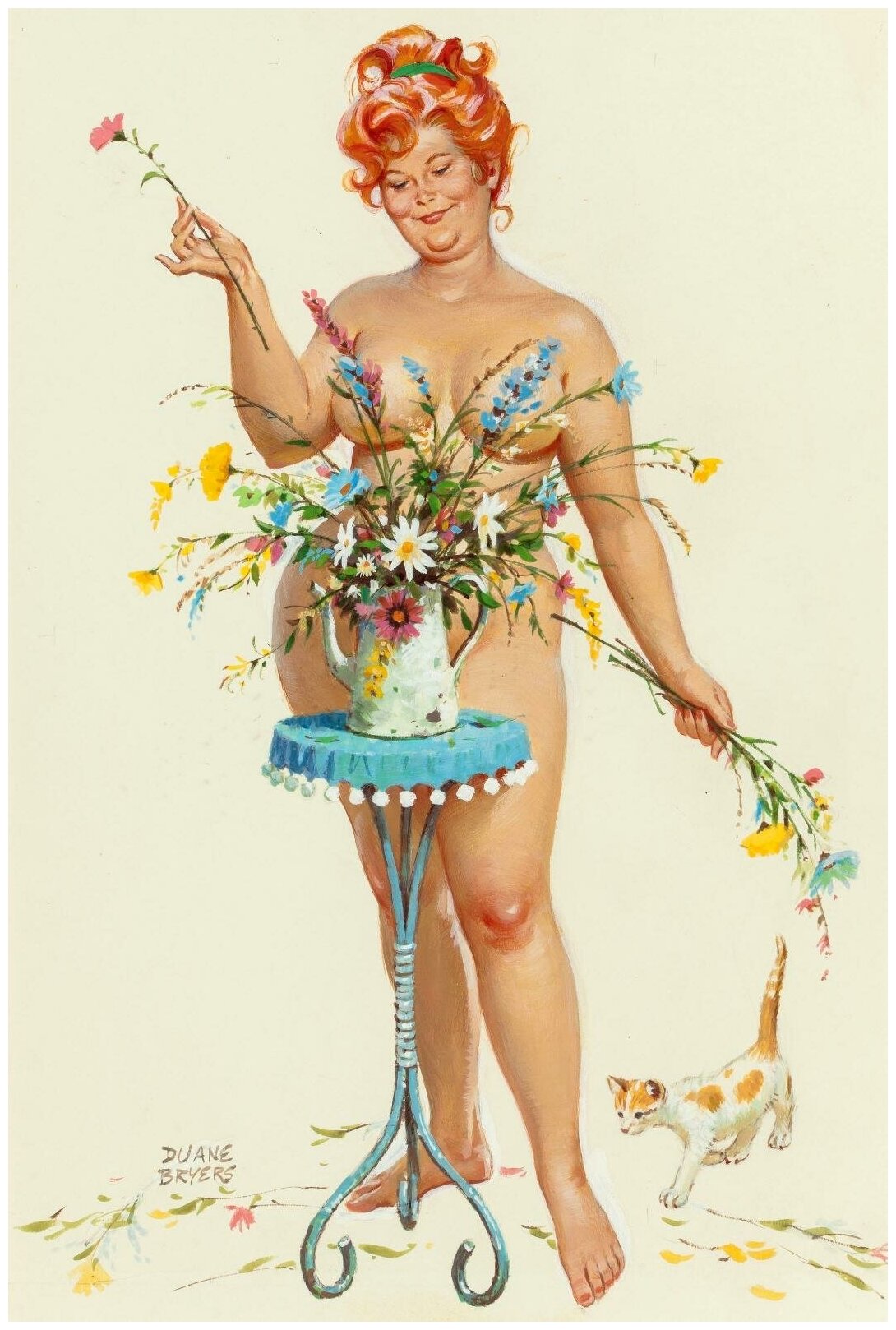 Постер / Плакат / Картина Хильда и цветы