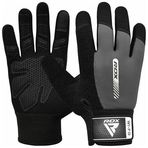 Перчатки фитнес и бодибилдинг RDX W1 FULL FINGER GYM GLOVES , размер M, серый