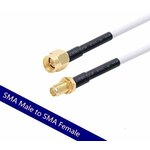 RG-58 5м Кабельная сборка SMA female/RG58/SMA male ) 50 Ом белый кабель - изображение