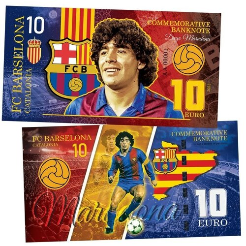 10 EURO Katalonia — Diego Maradona. Legends of FC Barselona. (Диего Марадона)​. UNC