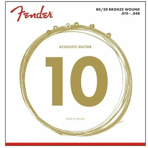 Струны для акустической гитары FENDER STRINGS NEW ACOUSTIC 70XL BRONZE BALL 10-48 струны для акустической гитары fender strings new acoustic 60l phos bronze ball 12 53