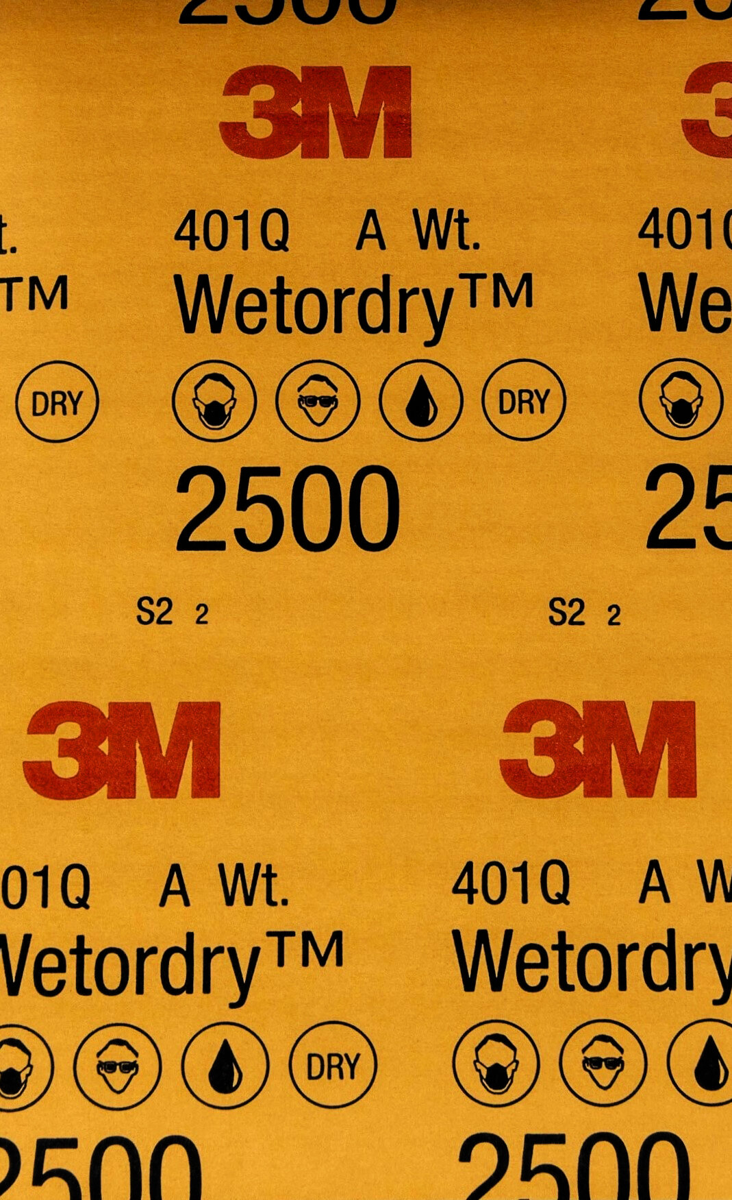Микротонкий водостойкий абразивный шлифовальный лист 3M™ арт 02045 Wetordry™ 401Q P2500 (наждачная бумага / наждачка) 138x230