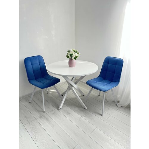 Стол обеденный круглый нераздвижной LOFT кухонный Лофт, 90х90х75 см