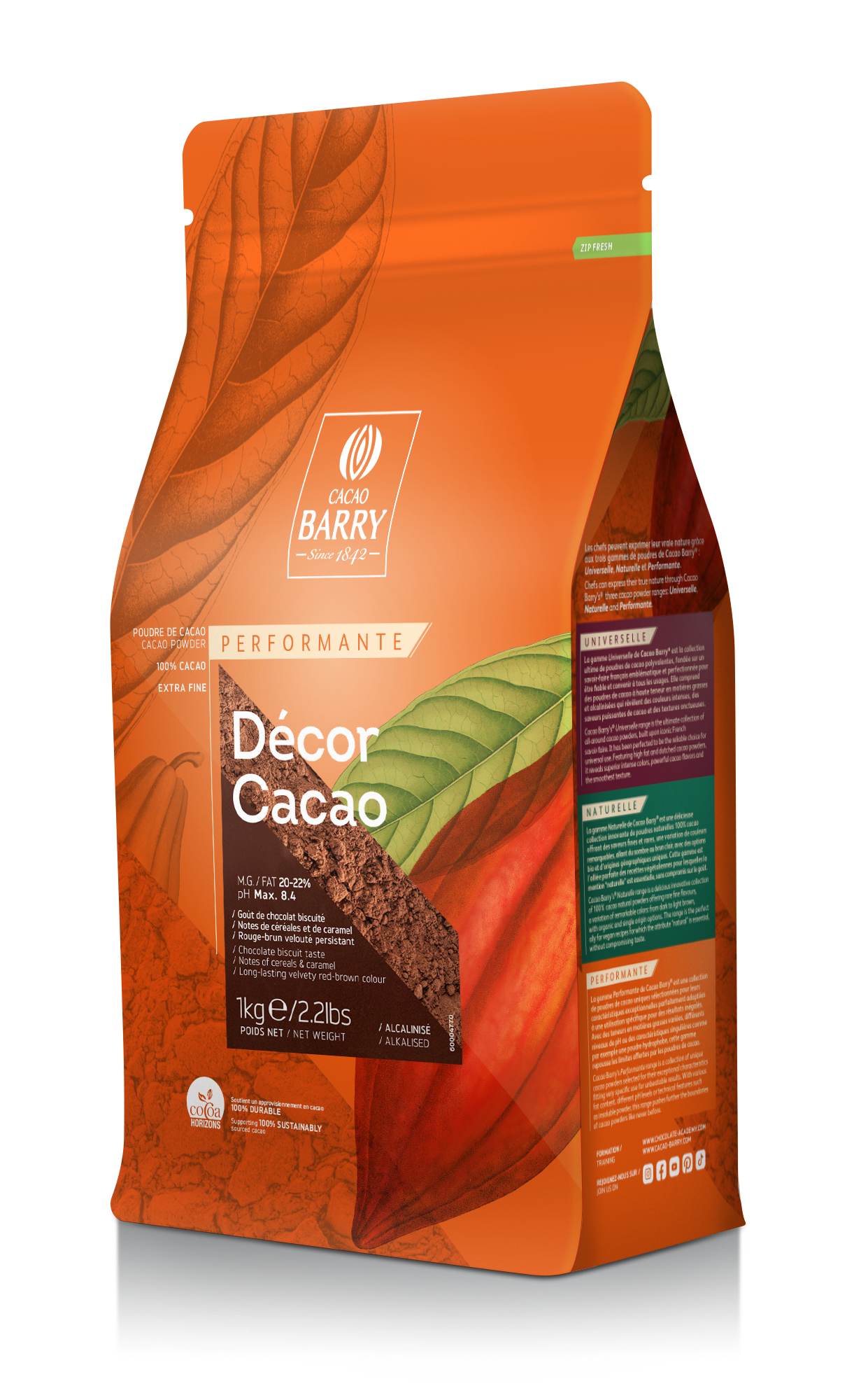 Какао-порошок Cacao Barry DECOR CACAO, 20-22%, 1 кг - фотография № 1