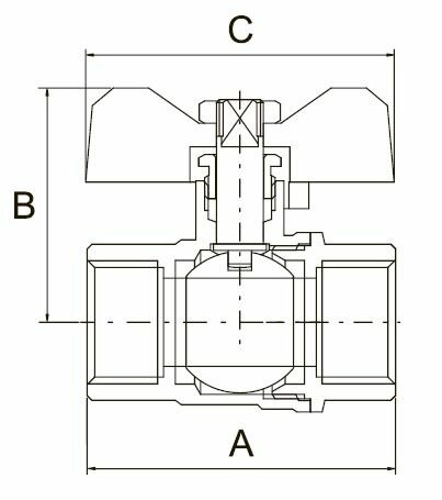 Кран шаровый Tim DE1219X латунь