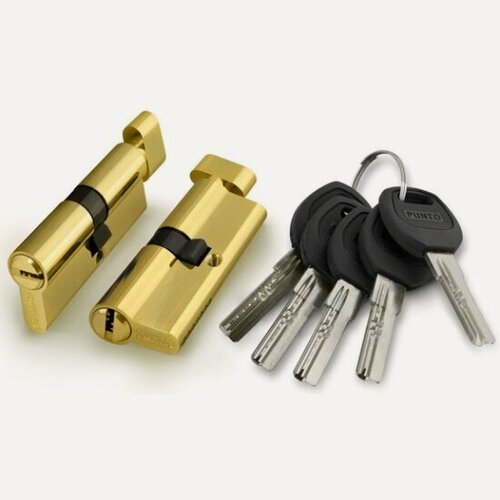 Изображение товара Цилиндровый механизм Punto (A202) A2002Knob60(25+10+25) с вертушкой PB латунь