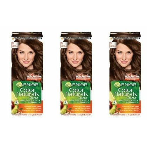 Garnier Color Naturals крем-краска для волос №5 Светло-каштановый 3 штуки в упаковке