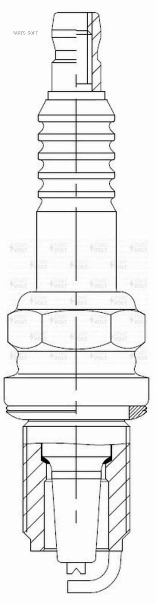 STARTVOLT VSP0118 Свеча зажигания для автомобилей Лада 2110 инж. 16кл. (зазор 0,8мм, с резистором)