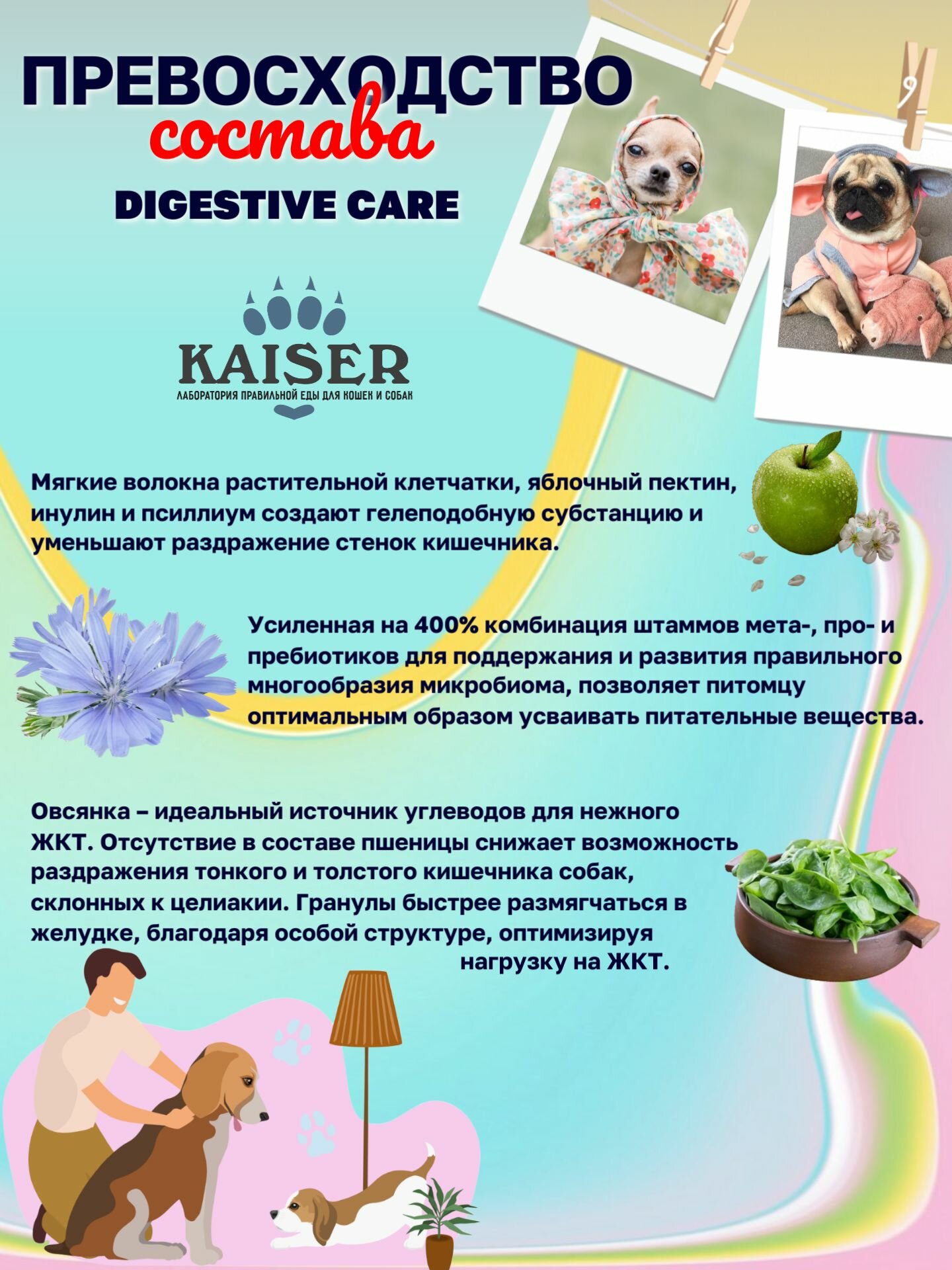 KAISER Сухой корм для мелких собак с чувствительным пищеварением, ПРОБНИК 200 грамм — фото 1