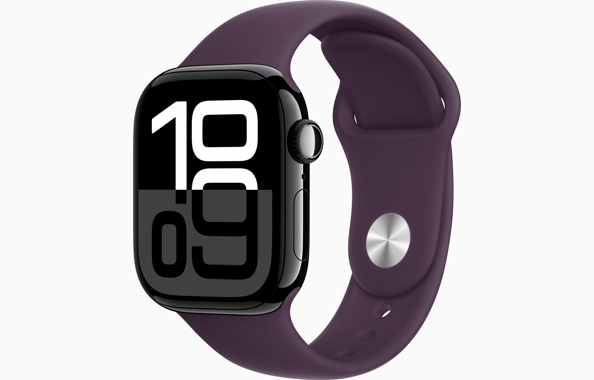 Умные часы Apple Watch Series 10 46 мм Aluminium Case, GPS, Jet-Black, Sport Band, Plum, M/L