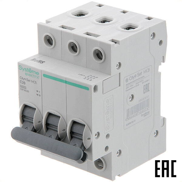 Автоматический выключатель City9 C9F36320 C20А/3п/ 6кА на Din-рейку Systeme Electric