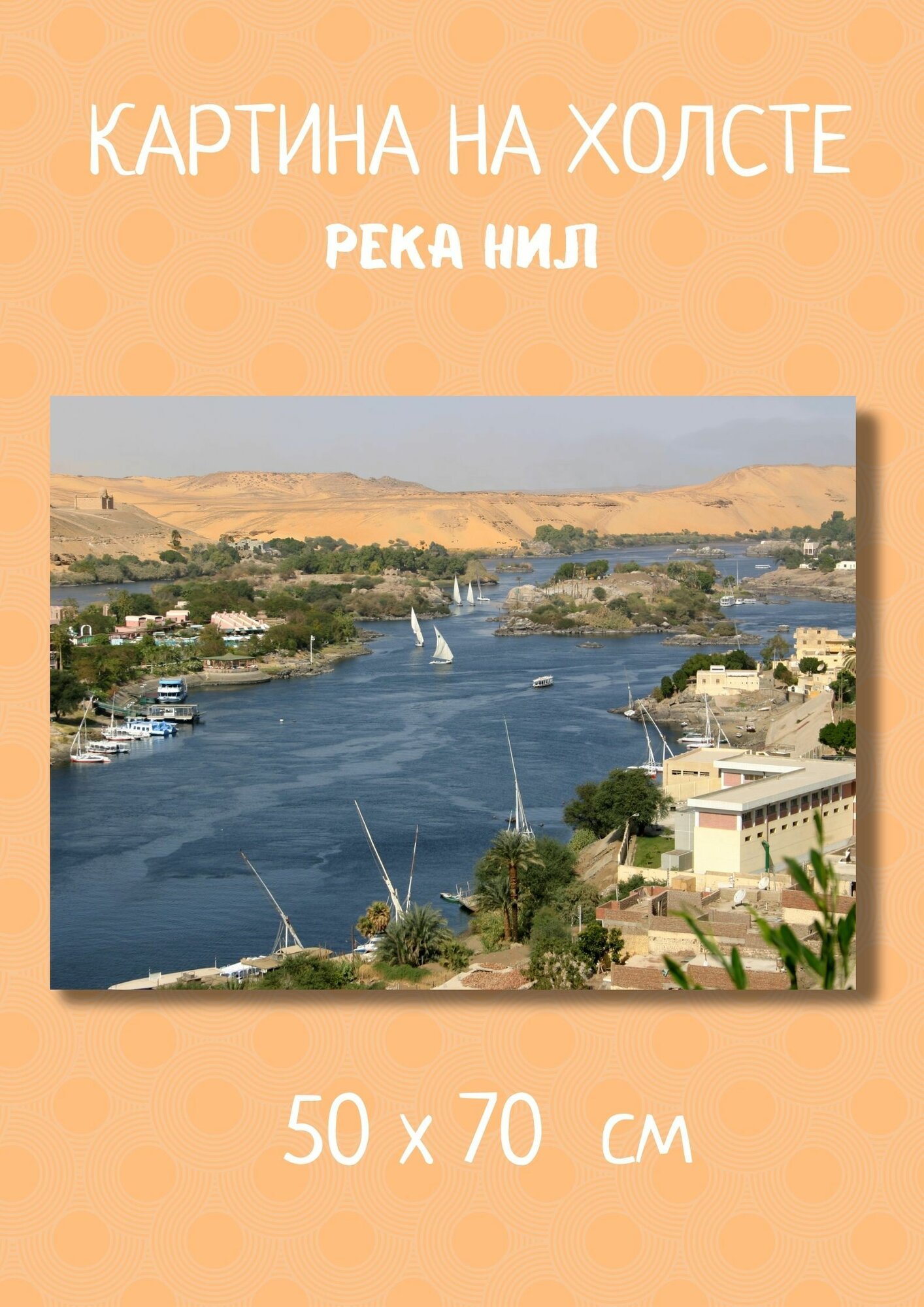 ФотоКартина интерьерная Реки мира "Египетский Нил" 70 на 50 см