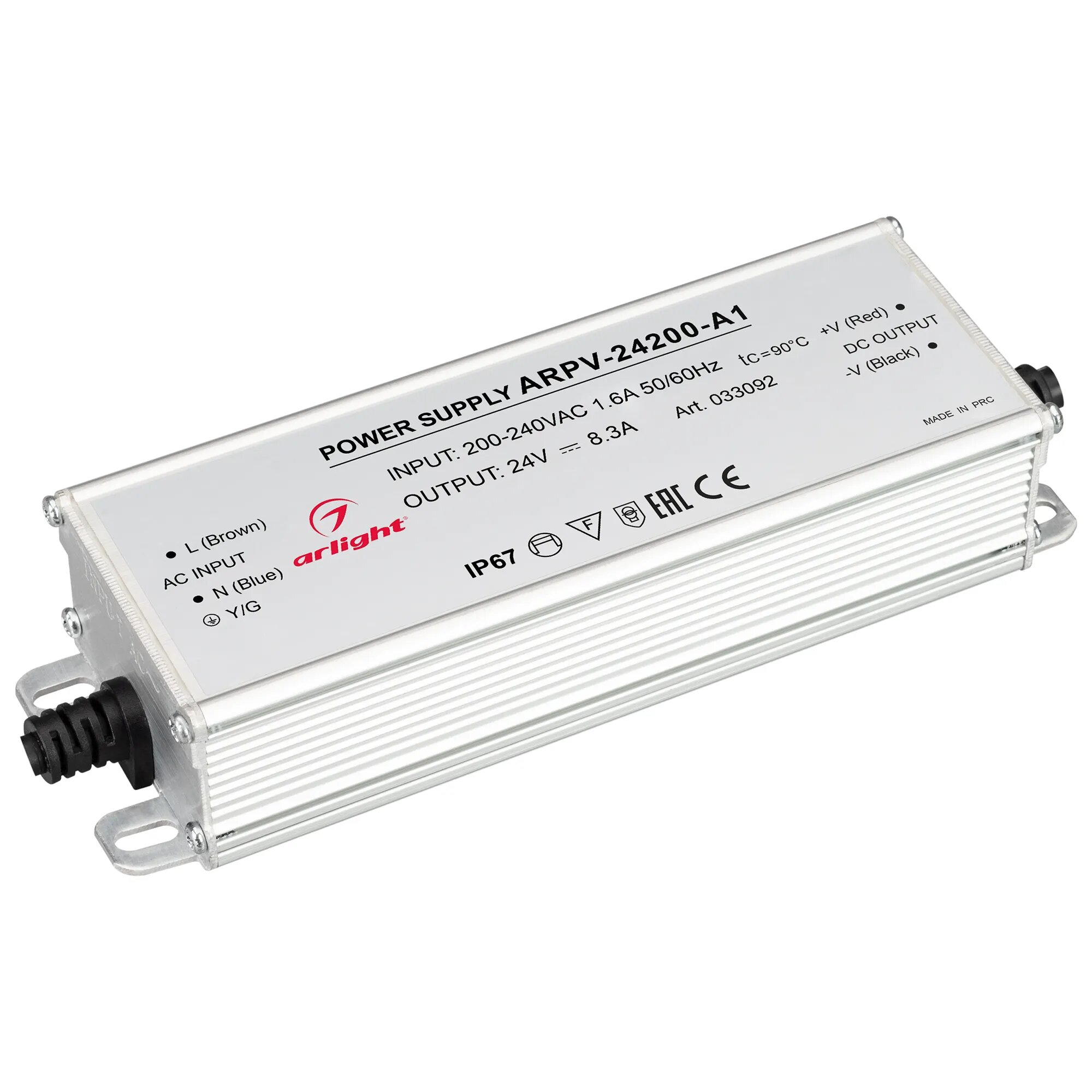 Arlight Блок питания ARPV-24200-A1 (24V, 8.3A, 200W) (IP67 Металл, 3 года)