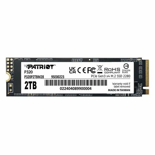 SSD накопитель Patriot P320 P320P2TBM28 2ТБ M2 2280 PCIe 30 x4 NVMe M2 427700₽