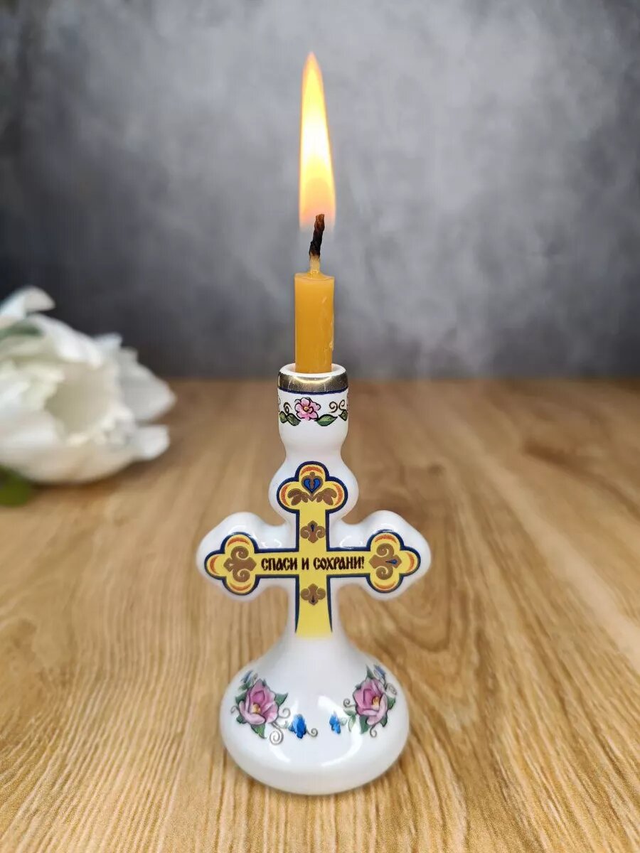 Пасхальный подсвечник под церковную свечу