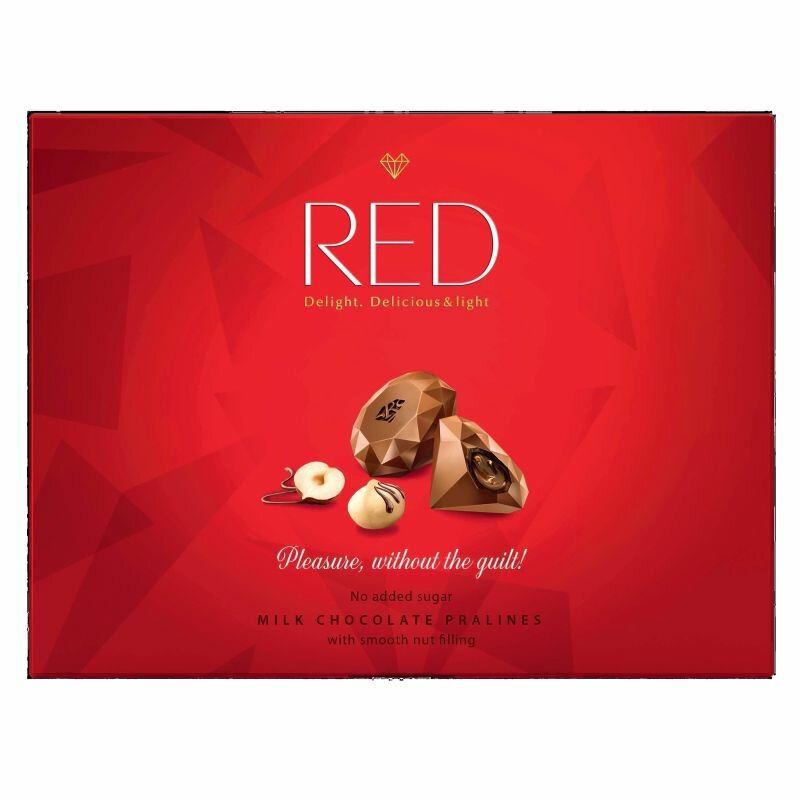 RED Конфеты из молочного шоколада с ореховой начинкой, 132г