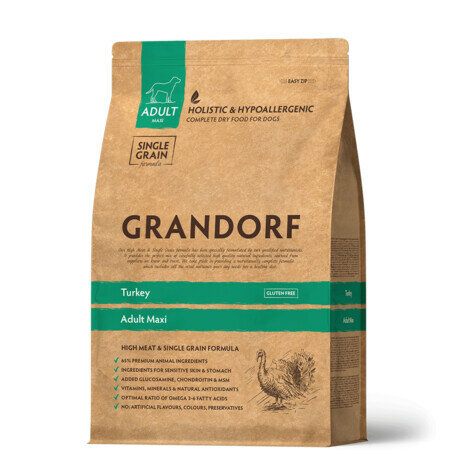 GRANDORF DOG Turkey MAXI 10 кг сухой корм для собак крупных пород индейка