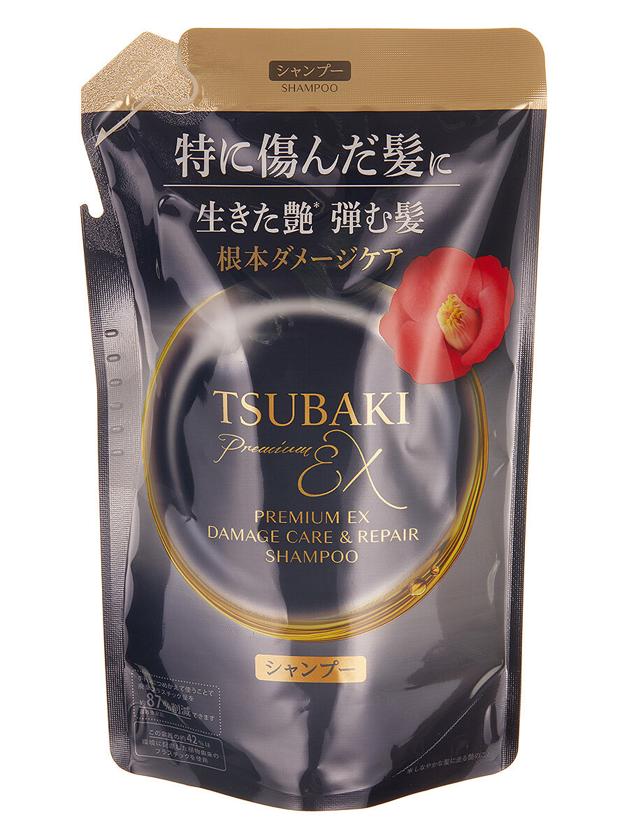 SHISEIDO TSUBAKI PREMIUM EX Интенсивный восстанавливающий шампунь для волос с маслом камелии 300 мл.