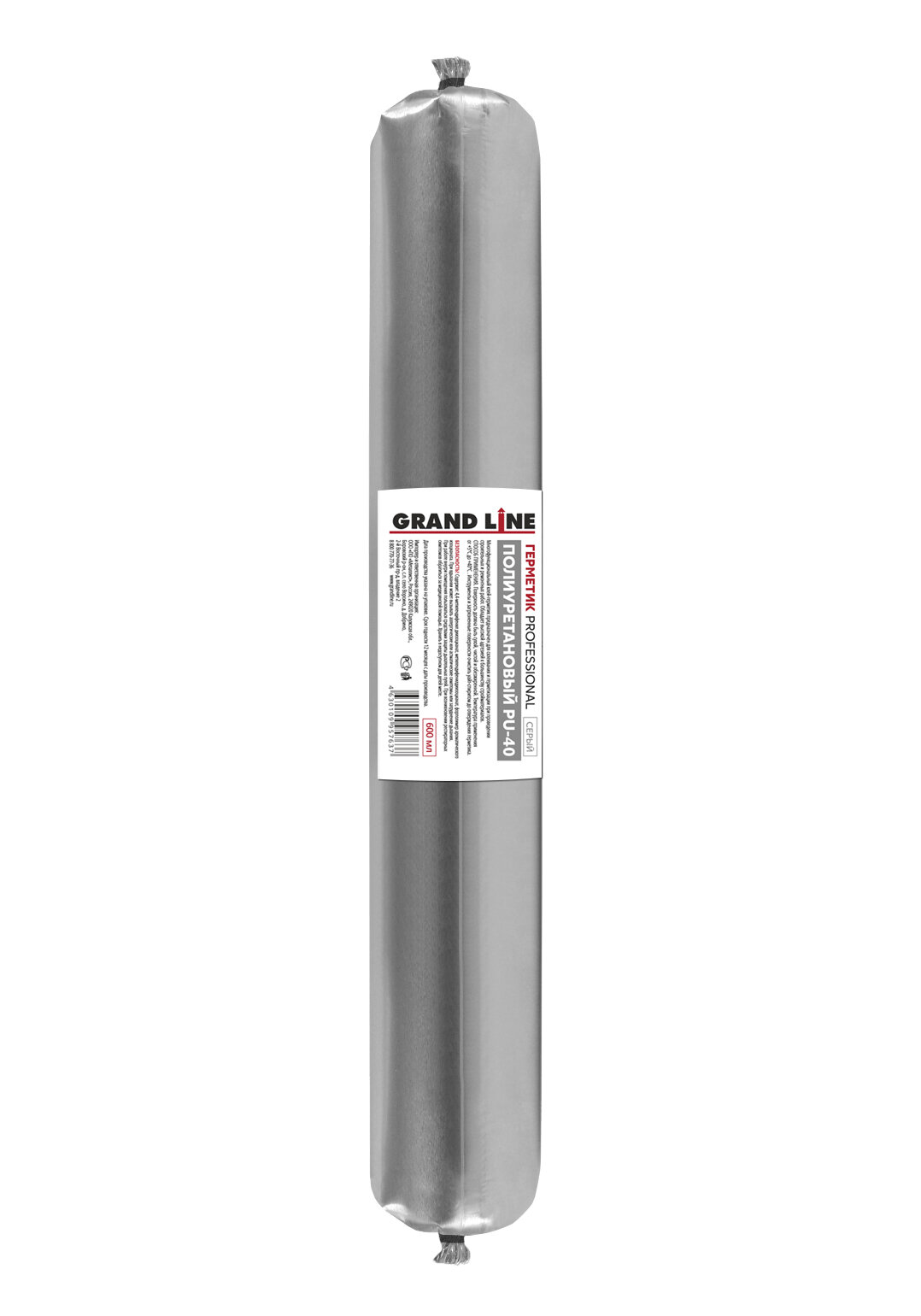 Герметик, Grand Line Professional полиуретановый PU-40, Туба, 600 мл, Цвет - Серый, RAL 7024