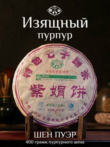Изображение товара Шен Пуэр Изящный пурпурный блин 2019 Puwen / Пувэнь / 400 г.
