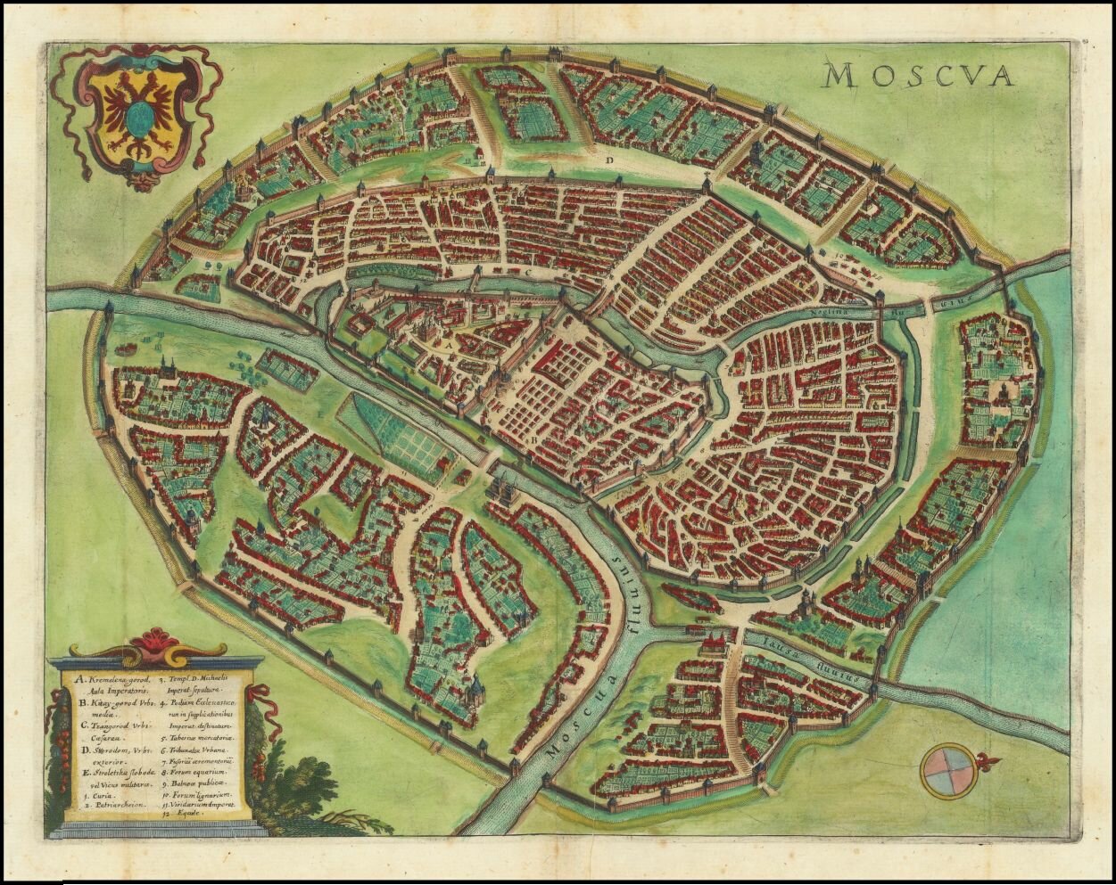 Историческая гравюра "Москва" 1640 - репринт А1