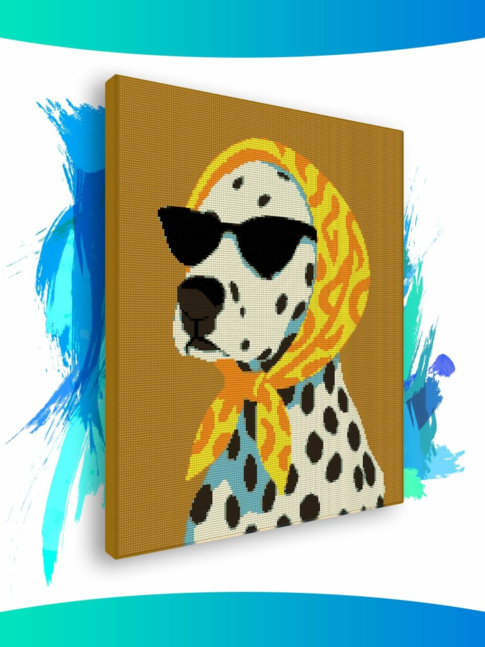 Алмазная мозаика на подрамнике - вышивка - Модный Далматин 40 х 50 см