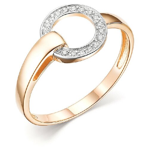 фото Кольцо corona, красное золото, 585 проба, фианит, размер 17, красный, золотой