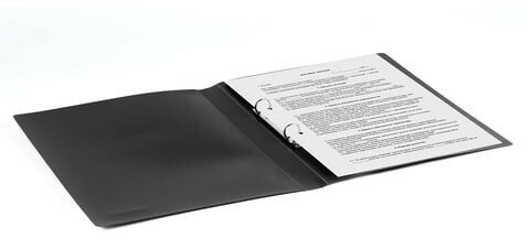 Папка на 2 кольцах BRAUBERG "Office", 25 мм, черная, до 170 листов, 0,5 мм, 227495