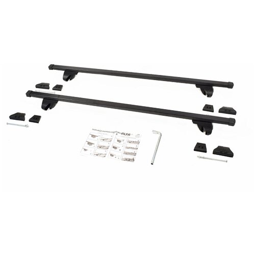 фото Багажник amos alfa на рейлинги для great wall hover h5 (2010- н.в.), 1.3 м черный