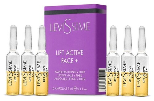 Levissime Lift Active Face+ Фиксирующие Лифтинг-ампулы для лица, 3 мл, 6 шт.