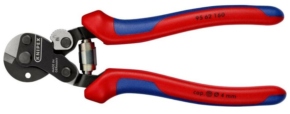 Тросорез KNIPEX рез: кабель 6 мм, особо прочный трос 1960 Нм L-160 мм KN-9562160SB