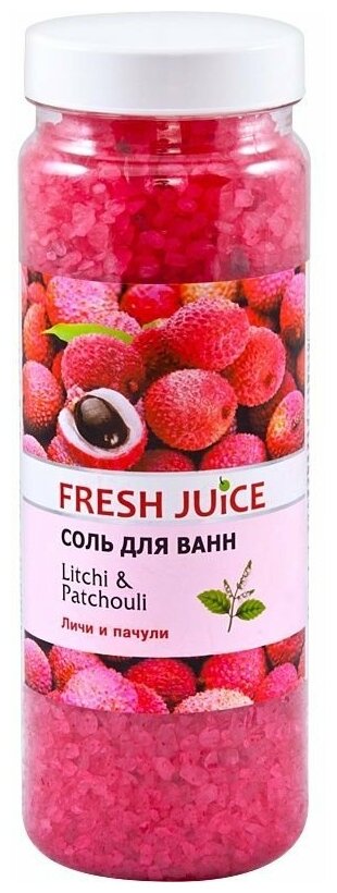 Fresh Juice Соль для ванн Litchi and Patchouli, 700 г