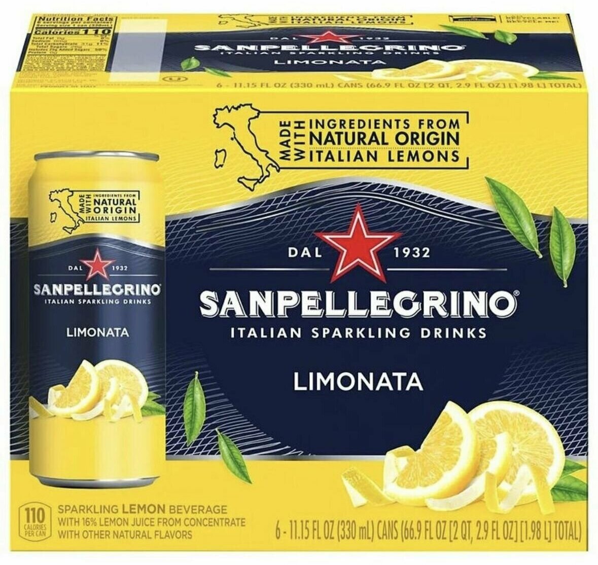 San Pellegrino напиток лимонный 0,33 * 6 шт