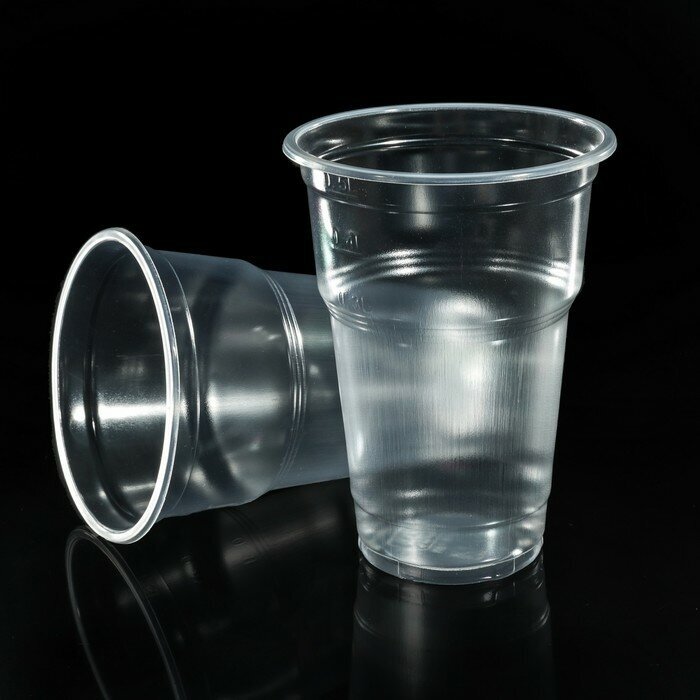 Стакан одноразовый 500 мл, прозрачный пластиковый, 50 шт. Для холодных и горячих напитков. - фотография № 3