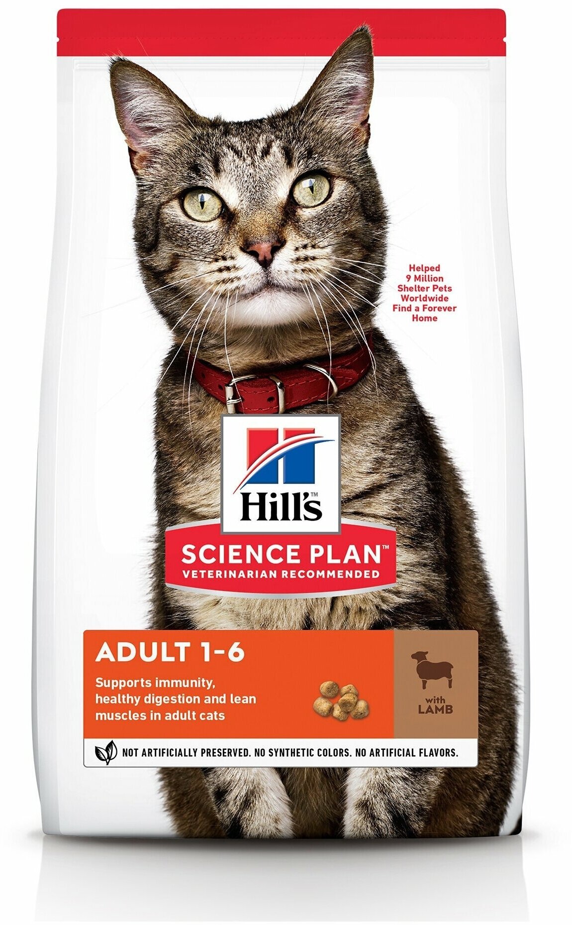 Сухой корм для кошек Hill's Science Plan Adult, для иммунитета, ягненок, 10 кг