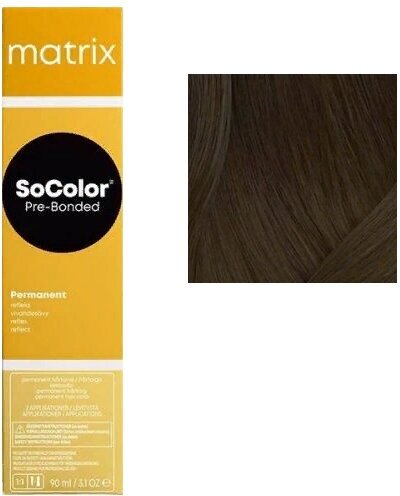 Перманентный краситель MATRIX SoColor Pre-Bonded коллекция ярких насыщенных оттенков, 90 мл 4AA Шатен глубокий пепельный - 4.11 - фотография № 3