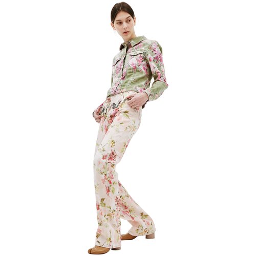 фото Blumarine джинсовая куртка с цветочным принтом 38