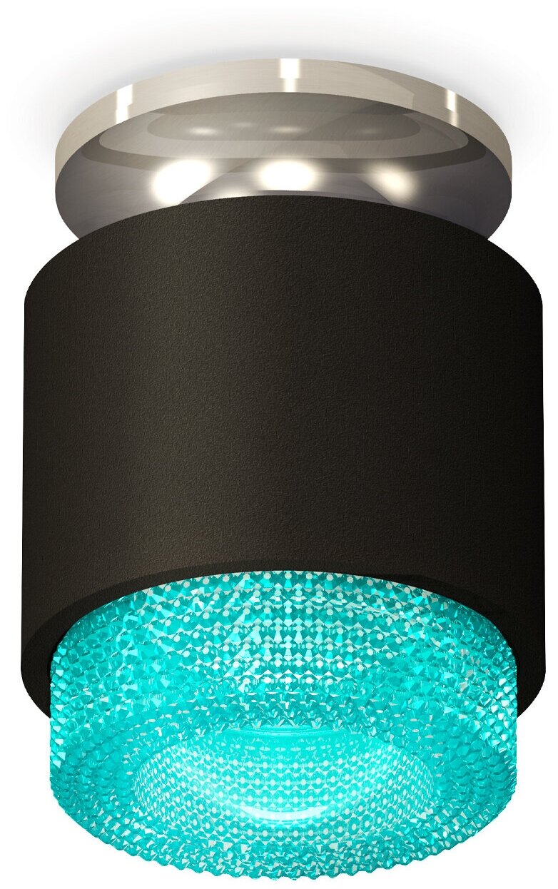 Накладной светильник XS7511082 SBK/PSL/BL черный песок/серебро полированное/голубой MR16 GU5.3 (N7927, C7511, N7194)