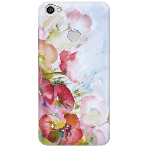 фото Gosso ультратонкий силиконовый чехол-накладка для xiaomi redmi note 5a prime с принтом "акварельные цветы"