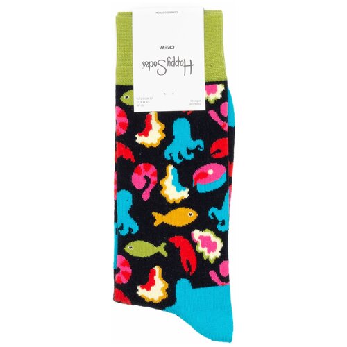 носки happy socks мужские носки с рисунками happy socks размер 36 40 черный оранжевый Носки Happy Socks Мужские носки с рисунками Happy Socks, размер 36-40, голубой, черный, зеленый