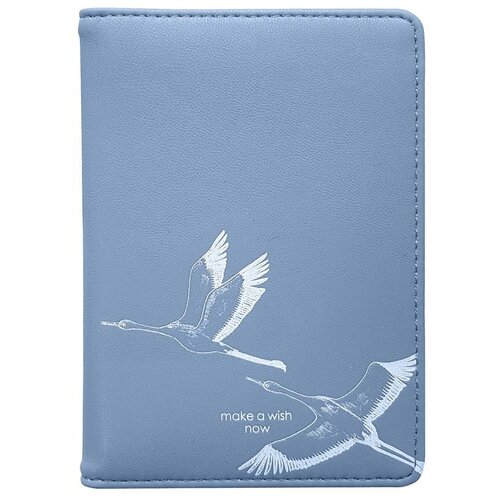 Обложка для паспорта 100х135 мм, иск. кожа. Wish IPC059/blue , 1 шт.