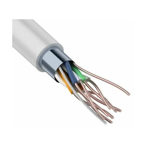 Кабель витая пара F/UTP 5e кат. 4 пары Rexant 01-0169 ZH нг(А)-HF, 24AWG, INDOOR, SOLID, серый, 305 м, витая пара в катушке не экранированная rexant 01 0047 utp 4pr 305 метров катушка