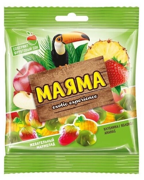 Мармелад жевательный Маяма ананас/ яблоко/клубника 170 г (3шт)
