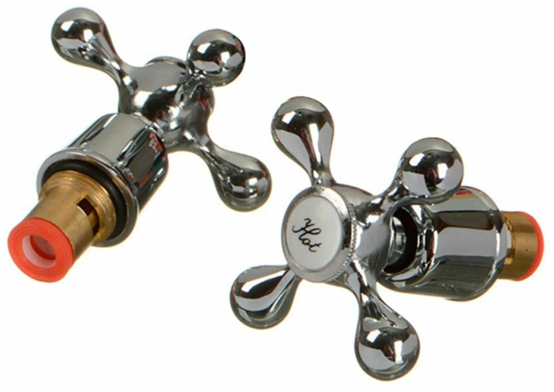 фото Комплект для смесителя (маховик Cross + кранбукса 1/2" 8*20 керамика) по 2 шт. Melodia della vita MK12100C