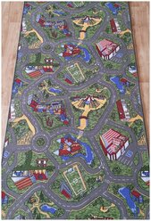 Ковровая дорожка на войлоке, Витебские ковры, с печатным рисунком, городок, детская, 1.2*1.2 м