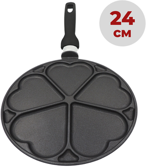 Сковорода блинная Inhome "Сердечки" 24 см, "Professional Style" черный IVPHP/124