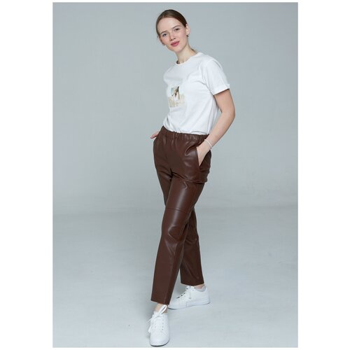 фото Брюки клеш irina egorova, размер 52, коричневый