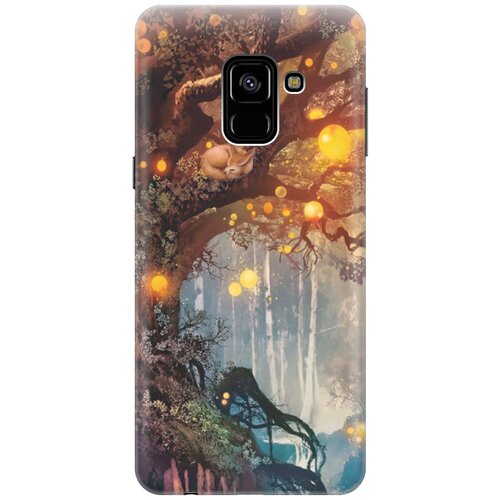 фото Cиликоновый чехол на samsung galaxy a8 (2018) / самсунг а8 2018 с принтом "лиса на древе" gosso