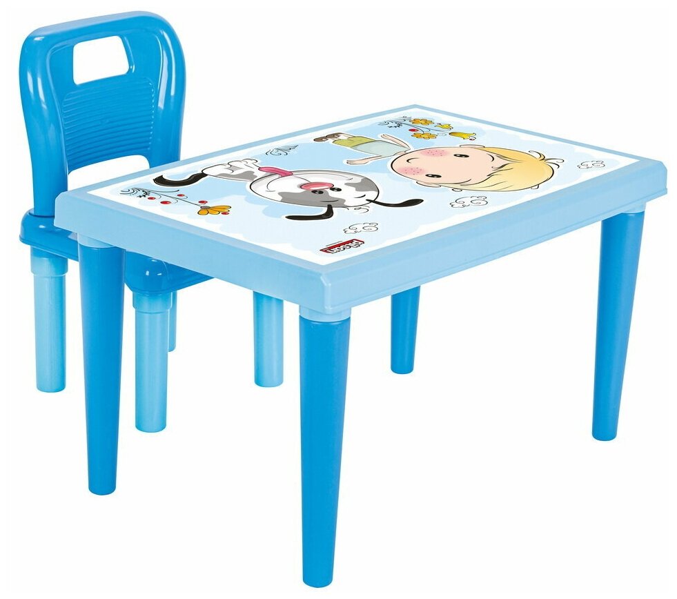 Набор Pilsan Столик+1 стульчик Blue/Голубой
