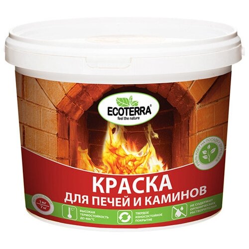 Краска для печей ECOTERRA 1кг цвет красно-коричневая 1228₽